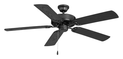 Maxim Lighting Basic-Max Outdoor Ceiling Fan in Black, made of durable steel, perfect for enhancing outdoor spaces.