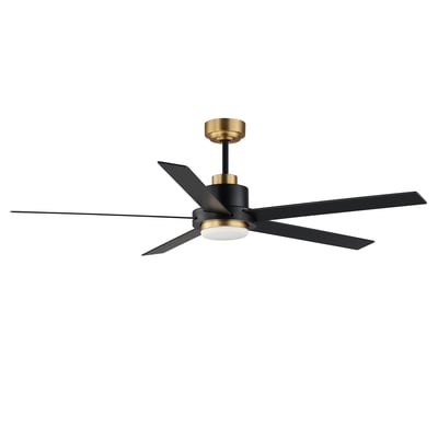 Maxim Lighting Daisy Ceiling Fan with Light, featuring a sleek Black with Gold finish and Steel construction, elegantly designed for modern interiors.