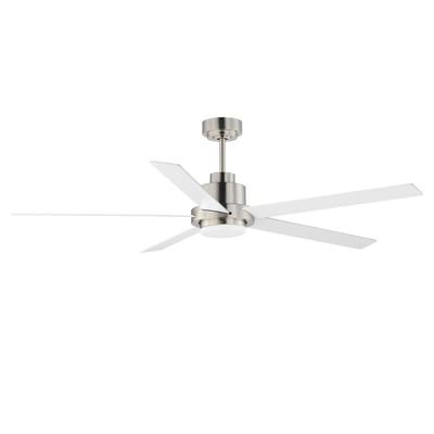 Maxim Lighting Daisy Ceiling Fan with Light in Satin Nickel finish, featuring a sleek design with steel blades and integrated light fixture.