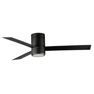 Maxim Lighting Tanker Hugger Ceiling Fan with Light in Black finish, featuring a sleek design with steel blades and integrated light fixture.