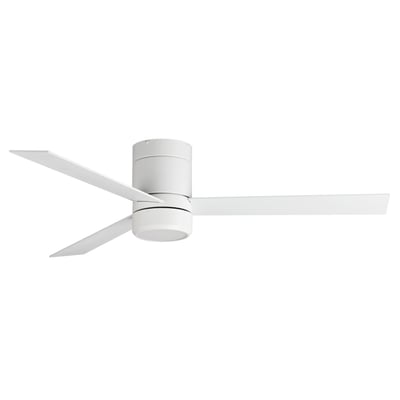 Maxim Lighting Tanker Hugger Ceiling Fan with Light in Matte White finish, featuring a sleek steel design with a modern aesthetic.