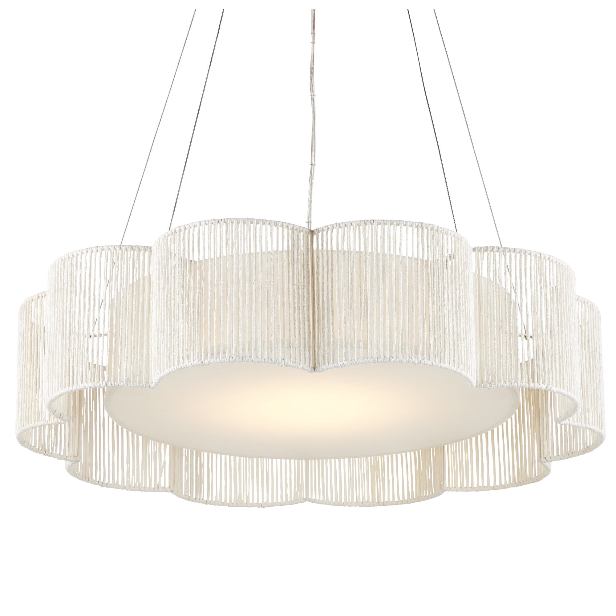 【Novelbright】Chandelier HUOKU Neuvy 3-Light 23.6 in. W Black Chandelier with Swirled-Glass