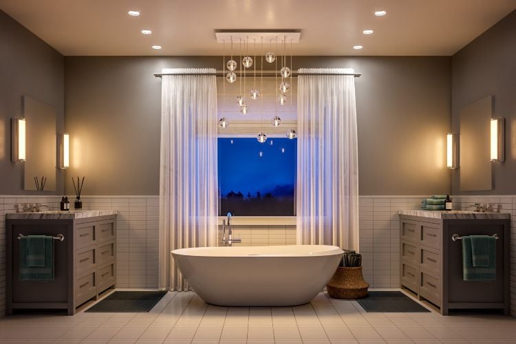 Top 100 small bathroom lighting ideas 2023 - LED recessed lights