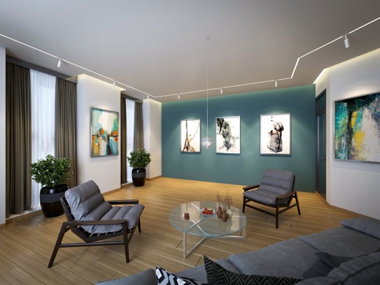 Living Room With Track Lighting Lightopia