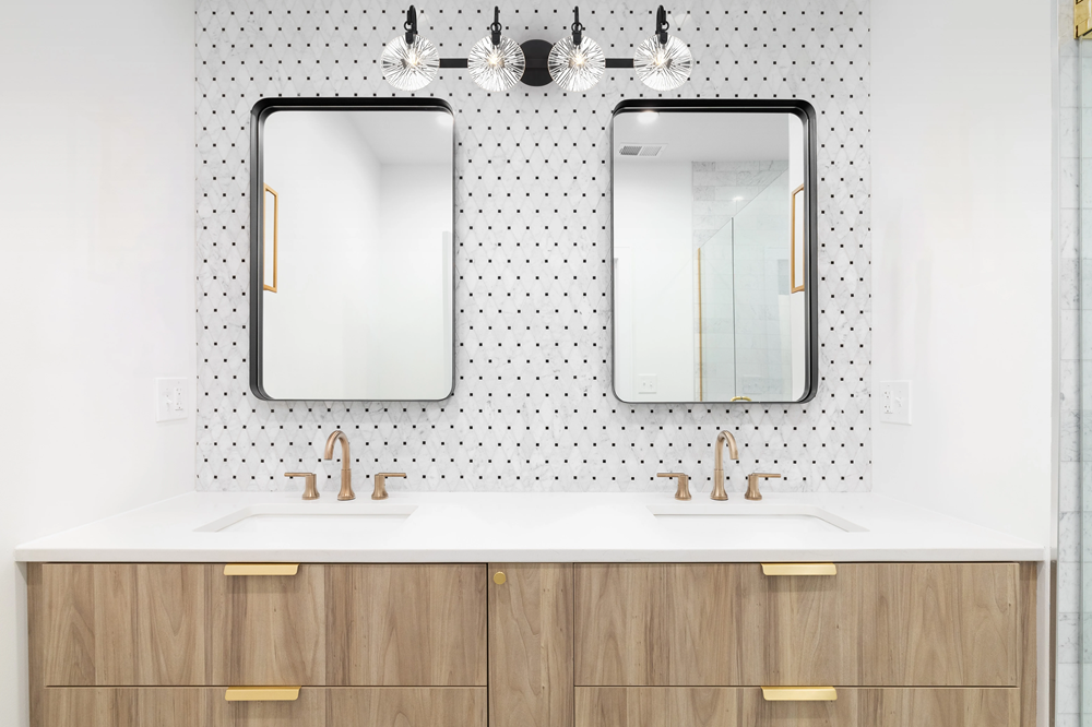 Vanity lighting in a bathroom.